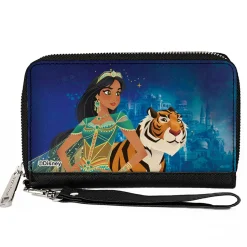 PU Zip Around Wallet Rectangle - Jasmine 2019 Standing Pose w/Rajah and Palace Blues