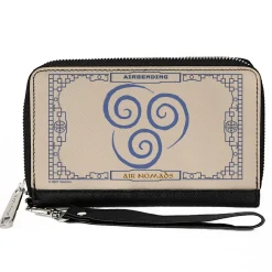 PU Zip Around Wallet Rectangle - Avatar the Last Airbender AIRBENDING AIR NOMADS Icon Cream Blues