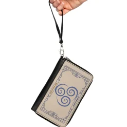 PU Zip Around Wallet Rectangle - Avatar the Last Airbender AIRBENDING AIR NOMADS Icon Cream Blues