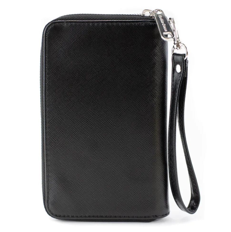 PU Zip Around Wallet Rectangle - CHEVROLET Bowtie Logo and Stripes Black/Gray