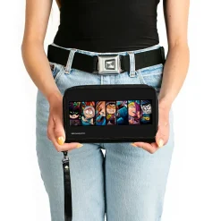 PU Zip Around Wallet Rectangle - South Park the Fracture but Whole Player Pose Blocks Black