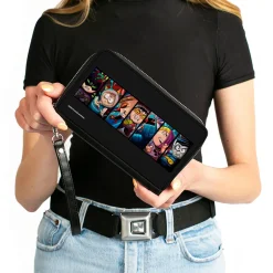 PU Zip Around Wallet Rectangle - South Park the Fracture but Whole Player Pose Blocks Black