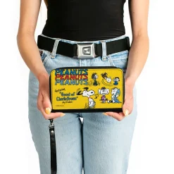 PU Zip Around Wallet Rectangle - PEANUTS Gang FEATURING GOOD OL CHARLIE BROWN Character Poses Yellow/Multi Color