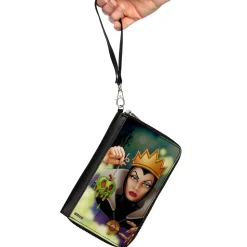PU Zip Around Wallet Rectangle - The Evil Queen Poisoned Apple Pose
