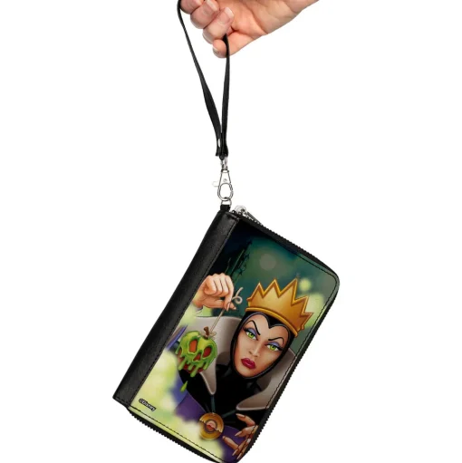PU Zip Around Wallet Rectangle - The Evil Queen Poisoned Apple Pose
