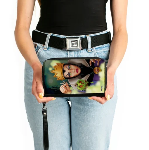 PU Zip Around Wallet Rectangle - The Evil Queen Poisoned Apple Pose