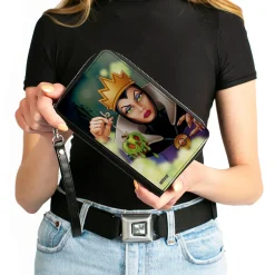 PU Zip Around Wallet Rectangle - The Evil Queen Poisoned Apple Pose