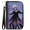 PU Zip Around Wallet Rectangle - The Little Mermaid Ursula Full Body Pose Purples