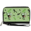 PU Zip Around Wallet Rectangle - Invader Zim GIR Screaming DOOM Pose Greens