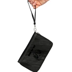 PU Zip Around Wallet Rectangle - RAM Logo Wood Grain Grays