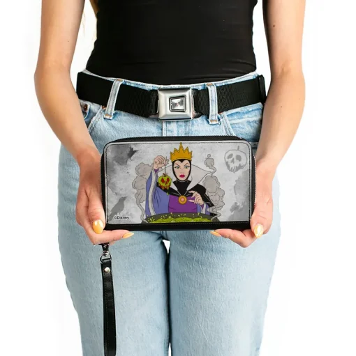 PU Zip Around Wallet Rectangle - Snow White's Evil Queen Cauldron Pose