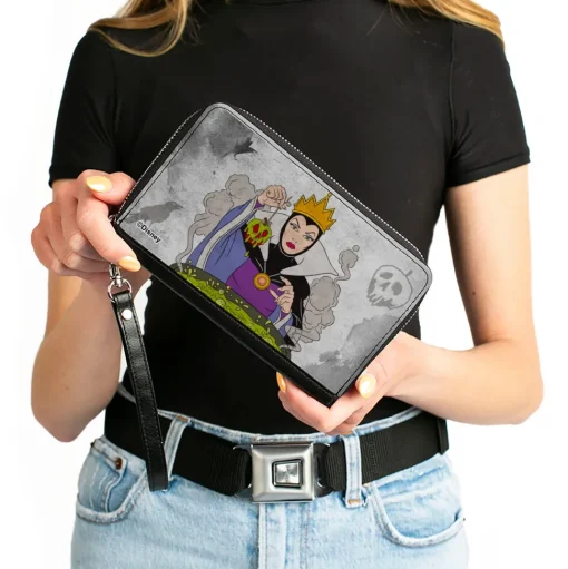 PU Zip Around Wallet Rectangle - Snow White's Evil Queen Cauldron Pose
