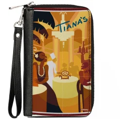 PU Zip Around Wallet Rectangle - The Princess and the Frog Tiana's Place Scene Yellows Multi Color