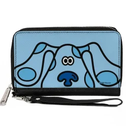PU Zip Around Wallet Rectangle - Blue's Clues Blue Face Blues