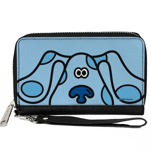 PU Zip Around Wallet Rectangle - Blue's Clues Blue Face Blues