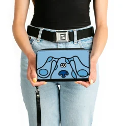 PU Zip Around Wallet Rectangle - Blue's Clues Blue Face Blues