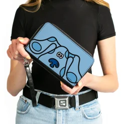 PU Zip Around Wallet Rectangle - Blue's Clues Blue Face Blues