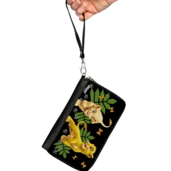 PU Zip Around Wallet Rectangle - The Lion King Young Simba & Nala Playing Pose