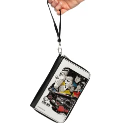 PU Zip Around Wallet Rectangle - Classic Star Trek Crew and Enterprise Poster White/Multi Color