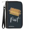 PU Zip Around Wallet Rectangle - Friends Couch PIVOT Gray/White
