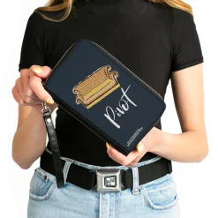 PU Zip Around Wallet Rectangle - Friends Couch PIVOT Gray/White