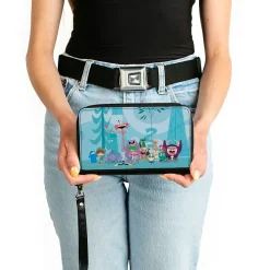 PU Zip Around Wallet Rectangle - Foster's Home for Imaginary Friends Group Pose Blues