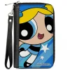 PU Zip Around Wallet Rectangle - The Powerpuff Girls Bubbles Close-Up Pose Blues