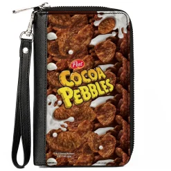 PU Zip Around Wallet Rectangle - POST COCOA PEBBLES Logo and Vivid Cereal Browns