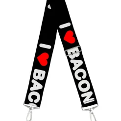 Purse Strap - I HEART BACON Text