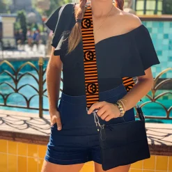 Purse Strap - Jack-o'-Lantern Pumpkin Stripe Orange/Black