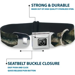 Ram Black/Silver Seatbelt Buckle Collar - Mossy Oak Break-Up Infinity