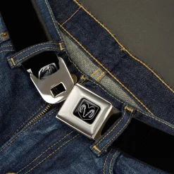 Ram Seatbelt Belt - Ram Black/Silver Logo REPEAT Webbing