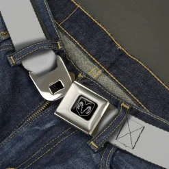 Ram Seatbelt Belt - Silver Webbing