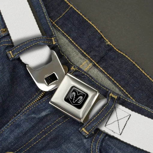 Ram Seatbelt Belt - White Webbing