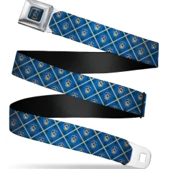 RAVENCLAW Crest Full Color Blue Seatbelt Belt - Harry Potter Ravenclaw Crest Plaid Blues/Gray Webbing