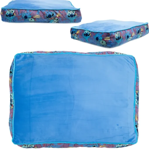 Rectangle Pet Bed - Stitch and Scrump Poses Blue