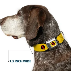 Reverse Flash Logo Full Color Golden Yellow Black Red Seatbelt Buckle Collar - Reverse Flash Logo Golden Yellow/Black/Red