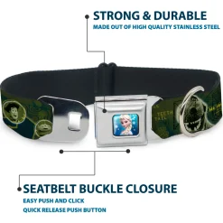 Rex Silhouette Full Colot Black Blue Green Seatbelt Buckle Collar - Buzz Poses/Stars LIKE A BUZZ