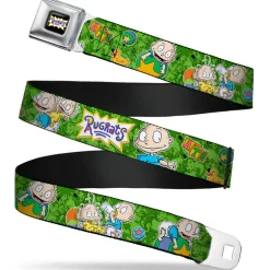 RUGRATS Logo Full Color Seatbelt Belt - RUGRATS Tommy & Dill Poses Greens Webbing