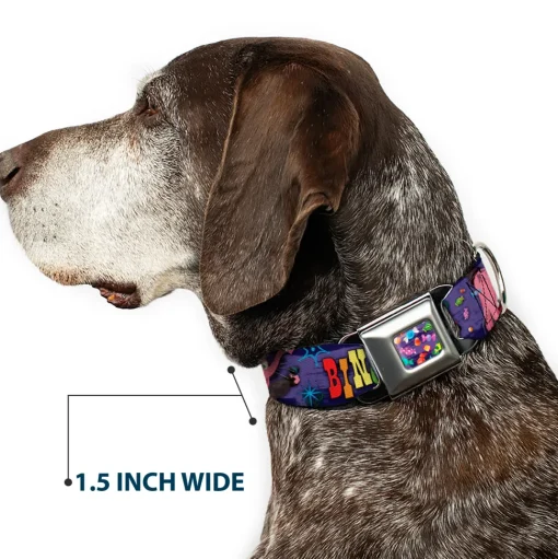 Scattered Candy Full Color Purples Seatbelt Buckle Collar - BING BONG Poses/Candy Purples/Multi Color