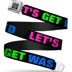 Seatbelt Belt - LET'S GET WASTED Black/Pink/Green/Blue