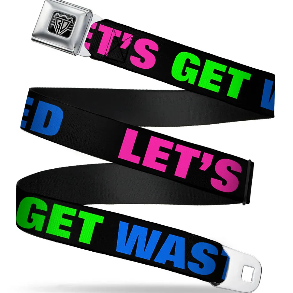 Seatbelt Belt - LET'S GET WASTED Black/Pink/Green/Blue