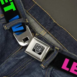 Seatbelt Belt - LET'S GET WASTED Black/Pink/Green/Blue