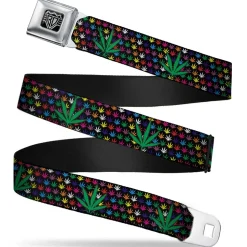Seatbelt Belt - Marijuana Garden Black/Multi Color