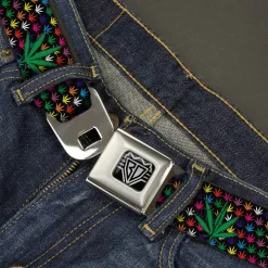 Seatbelt Belt - Marijuana Garden Black/Multi Color