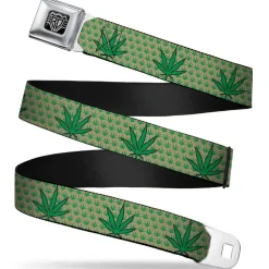 Seatbelt Belt - Marijuana Garden Tan/Green
