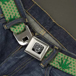 Seatbelt Belt - Marijuana Garden Tan/Green