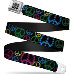 Seatbelt Belt - Multi Marijuana Peace Black/Multi Color