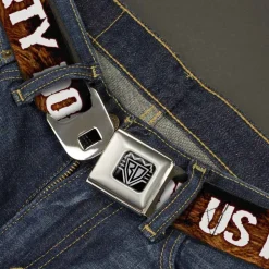 Seatbelt Belt - ONE OF US IS A DIRTY DOG/Fur Brown/White