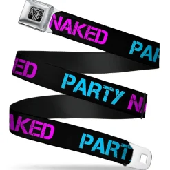 Seatbelt Belt - PARTY NAKED Black/Turquoise/Fuchsia